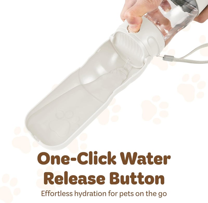 desired tools Desired Things Portable Pet Food and Water Dispenser, 2 in 1 Cat & Small Dog Water Bottle & Food Container, Lightweight, BPA Free Pet Water Bottle Traveling Essentials for Walking & Hiking - White - Image 4